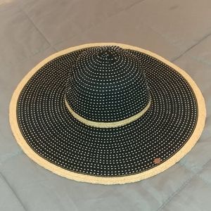 NWT Calia Floppy Swim Sun Hat Black Grosgrain